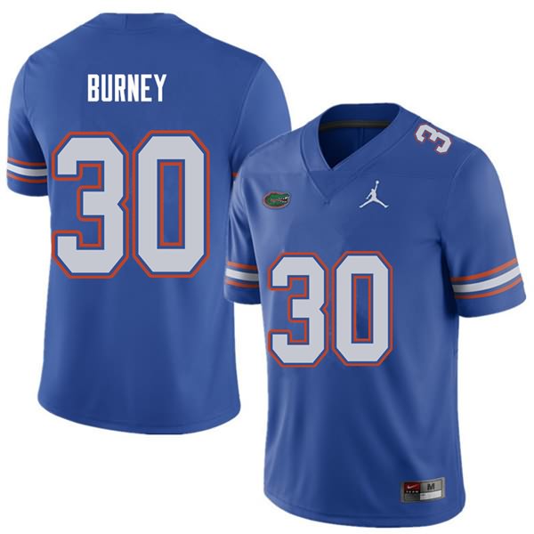 NCAA Florida Gators Amari Burney Men's #30 Jordan Brand Royal Stitched Authentic College Football Jersey FDN3664AI